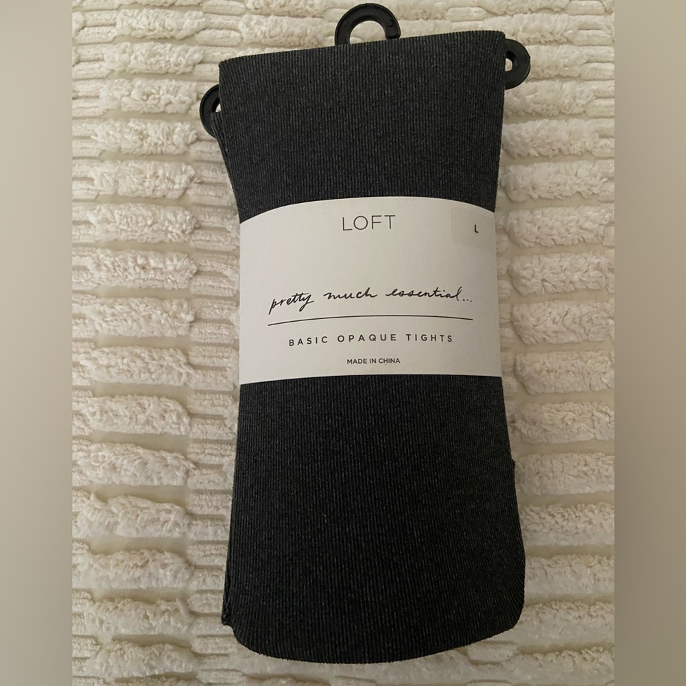 NEW LOFT Pretty Much Essential Basic Opaque Tights Charcoal Grey Large